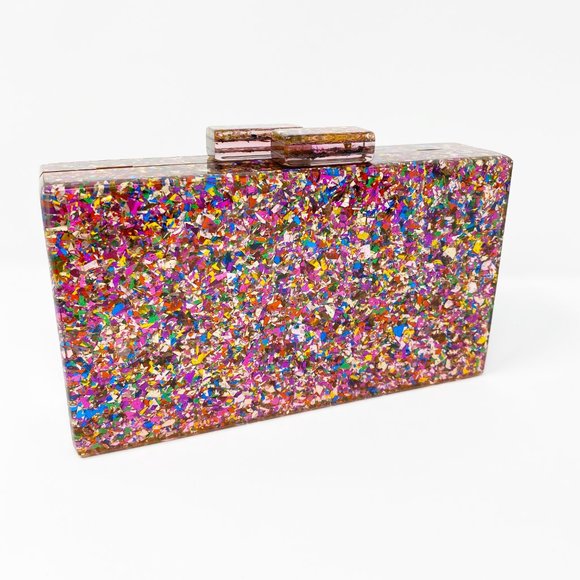 Acrylic Party Box in Multicolor Glitter - Picture 2 of 8